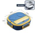 Tedemei original stainless lunch box 2 Grid/Compartments with spoon air tight lunch box. 