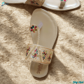 Fancy Casual Kohlapuri Chappal – Chapal Style Kolapuri Flats for Girl – Ladies Fashionable, Stylish, Comfortable and Easy to Walk Khussa Slippers – Party & Wedding Footwear – Handmade Traditional Design for Eid & Daily Wear – White Flats. 