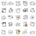100PCS/set Cartoon Cute Line Dog In The Book Stickers DIY Graffiti Decal Sticker Brave. 