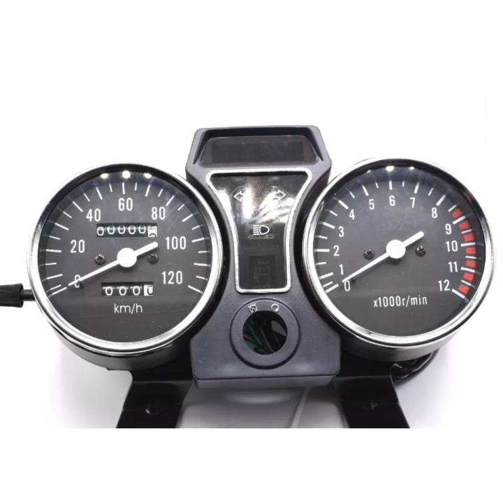 Speedometer Dual Odometer Electric Tachometer RPM with Gear Counter Display Universal Fitting for Honda/Chinese 70cc Suzuki GS Motorcycle