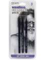 Mont Marte 3 Pieces Set Woodless Charcoal Pencils,Artists Charcoal Set (Soft,Middle,Hard) For Sketching And Drawing. 