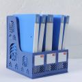 Multi-function Plastic Storage Hanger 3 Section Divider File Paper Magazine Rack Holder Office Home Desktop Book Box Bookshelf. 