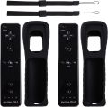 Wii Remote Controller with Motion Plus, Wireless Controller for Nintendo Wii and Wii U, with Silicone Case and Wrist Strap, No Nunchucks (Black). 