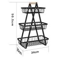 New 2 3 Tier Countertop Fruit Basket Portable Iron Art Kitchen Organizer Fruit Bread Snacks Storage Rack By BRIGHT (House Hold Accessories). 