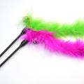 【Footprint】 Random Color Funny Cat Stick Toys Colorful Turkey Feathers Tease Cat Stick Interactive Pet Toys For Cat Playing Toy Pet Supplies. 