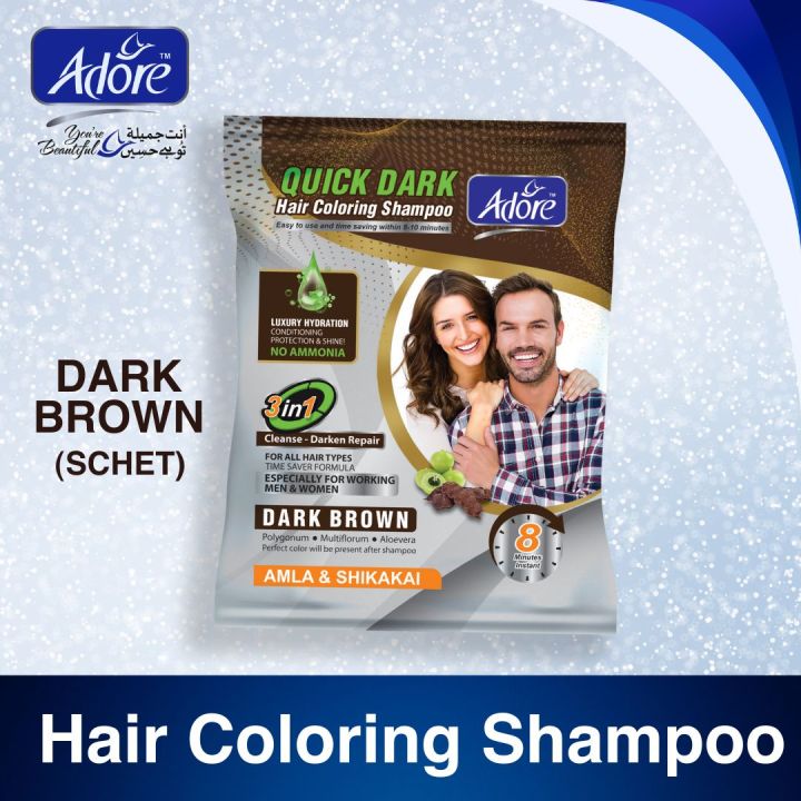 Adore Quick Dark Hair Coloring Shampoo Schet (Dark Brown)