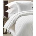 Beddy's Studio  White Hotel Collection Sateen Stripe Bed Sheets  Egyptian Cotton Single & King Size Fancy Bedsheet Set With Pillow Cases. 