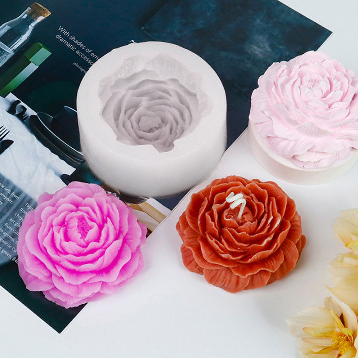 DIY Big Peony Flower Candle Silicone Mold Candle Making Crafts Baking Molds