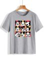 Mickey Mouse Faces Printed Cotton Half Sleeves O Neck T Shirt For Women. 