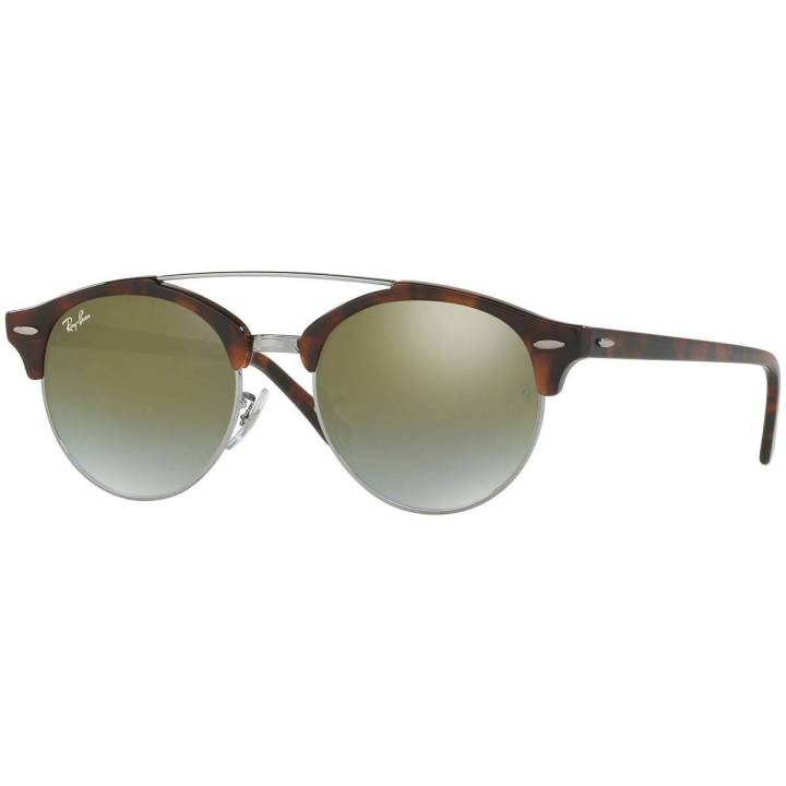 Ray-Ban Clubmaster Double Bridge Acetate Havana Frame Green Gradient Mirror Lenses-RB4346-62519J-51