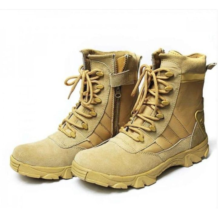 Beige%20Suede%20Leather%20Long%20Army%20Boots%20for%20Men%20-%20Image%202