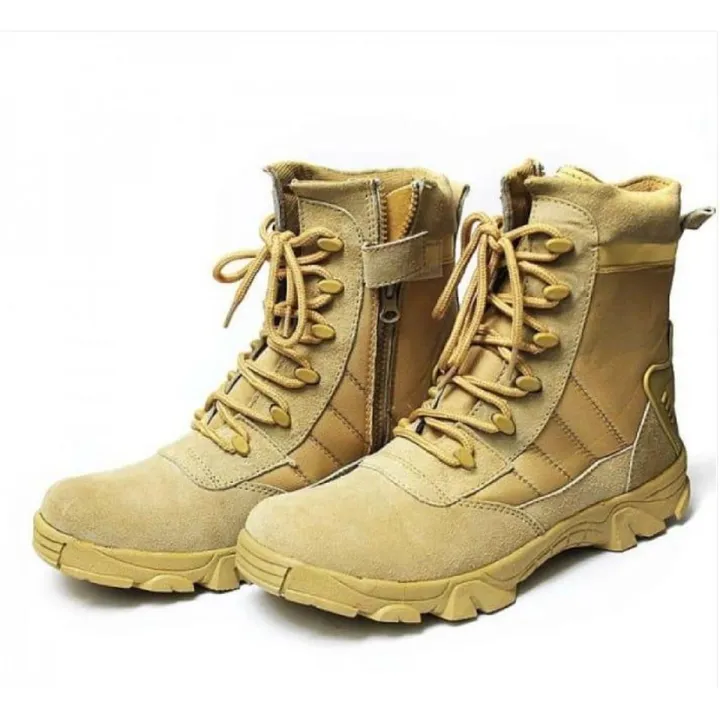 Beige%20Suede%20Leather%20Long%20Army%20Boots%20for%20Men%20-%20Image%202