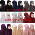 KK Hijab | Chiffon Hijab with Attached Cap | 2-in-1 Chiffon Hijab with cap. 