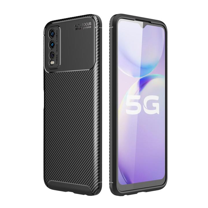 Phone Case for Vivo Y20 Y20i Y12 Y15 Y17 Y19 Y50 Y97 Y5S Y70S Soft Casing Carbon Fiber Shockproof Cover anti-knock Ultra-thin Bumper 02JKC