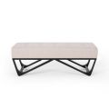 Stylish Ottoman Bench - A Versatile Wooden Tufted Backless Bench with Cushion Top, Perfect as an Entryway Bench or W-Shape Bench. 