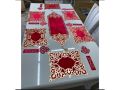 7 Pcs Table Mat & Table Runner Set Stain Resistant Washable PVC Table Mats for Dining Table. 