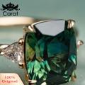 Carat Finger Ring Simple Styles Faux Emerald Gems Ring Bridal Jewelry Gift. 