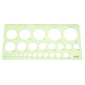 【wenfangdianpu】（NEW）Green Plastic Students Rectangle Shape Drawing Circle Template Ruler & Circles Hexagons Geometric 0-20cm. 