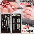 11 pcs New Manicure Nail Clippers Pedicure set – Professional Nail Clipper Cutter Trimmer Set Cleaner Cuticle Beauty Grooming Kit – Fingernail Toenail Care - Portable Travel Nail Care Hygiene Kit – Ear Pick - Pedicure Manicure Ki. 