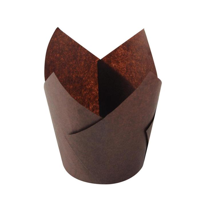 50Pcs Holder Supplies Mold Cupcake Baking Kitchen Chocolate Cake Paper Tulip Flower
