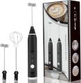 Milk Frother, Handheld USB Rechargeable Foam Maker Electric Frother with 2 Stainless Whisks. 