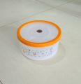 Food Storage Boc - Pure Plastic Floral Design Medium Food Storage Round Box With Lid - Multicolor. 