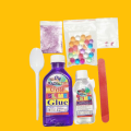 DIY Rainbow Crystal Purple Slime Making Kit for Kids – Complete Slime Craft Set with Purple Slime Glue, Activator, Glitter Powder, Water Beads, Mixing Spoon, Craft Stick & Googly Eyes – Safe & Non-Toxic Toy for Creative Fun. 
