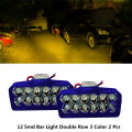 Pack Of 2 Yellow, White & Flasher 12 Led Bar Lights for Bike & Car Smd Bar Light Double Row. 