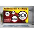 Academy - Subjects or Classes in Circles L01 - Board and Chart Graphics Flex sheet Panaflex Penaflex pana pena flex for Learning Education and Decoration of Class Room of School and College with customise Your School and Teacher Name. 