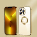 Infinix Hot 10 Play Luxury Chrome Transparent CD Plating Logo Hole Case Lens Camera Protector Back Cover. 