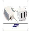 Fast Mobile Charger with extra 2 USB Charging Ports for Simultaneously Charging 3 mobiles. 
