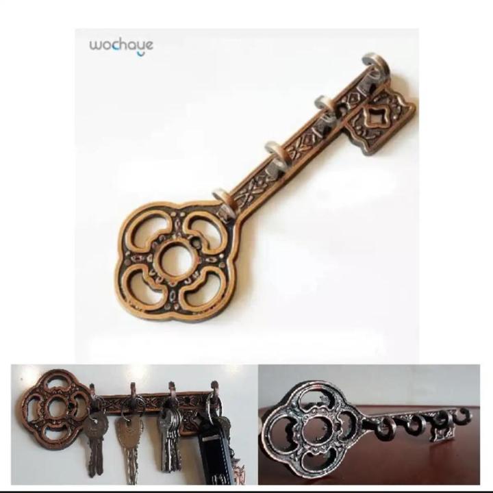 Metal Key Holder Key Style Wall Mounted 4 Key Hooks Rack With Screws Holes Attractive Design Key Holder Key Hanger Antique Style