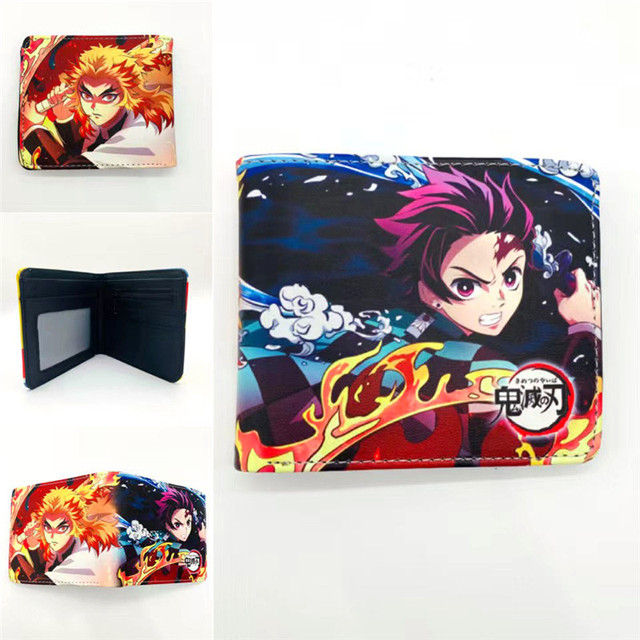 Rengoku Kyoujurou Uzui Tengen Anime Demon Slayer Wallet Young Men and Women Short Wallets Fashion Student PU Purse Cosplay Gift