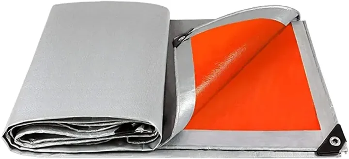Tarpaulin%20Tarpal%20100%25%20Waterproof%20High%20Quality%20Double%20Coated%20Orange%20Silver%20-%20Image%203