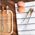 1 Manual Egg Mixer with Ceramic Handle Stainless Steel Mini Hand Whisk Beater Stirrer Small Blender Kitchen Cooking Tools. 