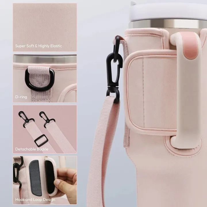 Water%20Bottle%20Carrier%20Bag%20Compatible%20with%20Stanley%2040oz%20Tumbler%20with%20Handle,%20Water%20Bottle%20Holder%20with%20Adjustable%20Shoulder%20Strap%20-%20Image%204