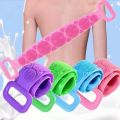Silicone Bath Body Brush Scrubber Soft Rubbing High Quality Exfoliating Massage For Shower Cleaning Bathroom Strap Belt Back Wash Clean Scrub Magic Skin Scrubber Brush Home Remove Stains Tool Medical 70cm Flexible Loofah Friction Comfort Double Sided. 