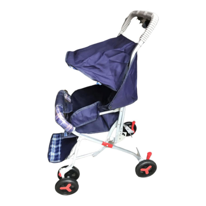 Alloy Foldable Baby Stroller Pram For Newborn  Blue color with  6 Big Tyres