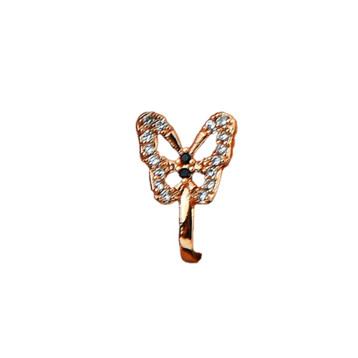 Crystal Butterfly Jewelry U-shaped Nose Ring -Diamond-studded Nose Clip -Non-hole Ear Bone Nose Clips Piercing Jewelry