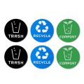 12pcs 10CM PVC Recycle Trash Bin Sticker Vinyl Sticker Decals Garbage Cans Decor MJ. 