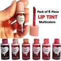 Pack of 6 Super Long Lasting Heng Fang 3D Lip Tint kiss proof & Cheek Stain H7020 Liquid Lip Blush & Cheek Tint stain Tinted lip and Cheek Stain. 