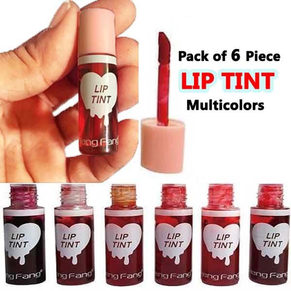 Pack of 6 Super Long Lasting Heng Fang 3D Lip Tint kiss proof & Cheek Stain H7020 Liquid Lip Blush & Cheek Tint stain Tinted lip and Cheek Stain