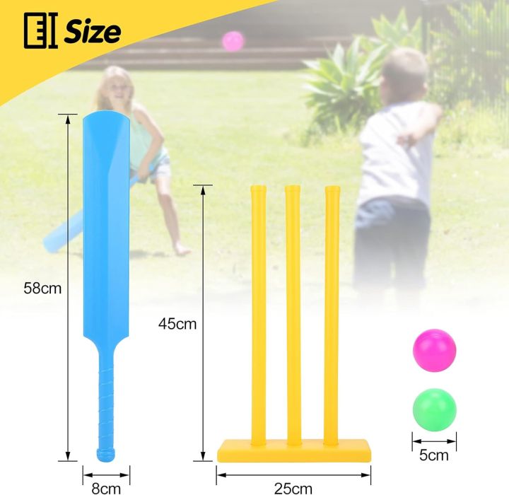 Cricket%20Bat%20Kids%20Cricket%20Set%20Plastic%20Cricket%20Bat%20and%20Ball%20Set%20for%20Kids%20Cricket%20Bat%20and%20Ball%20Beach%20Cricket%20Stand%20Kit%20for%20Kids%204-6%20Children%20Toddler%20Sports%20Hand-Eye%20Coordination%20Cultivation%20Sports%20Game%20-%20Image%205
