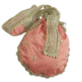 Traditional Hand potli fancy embroidery  bridal clutch bag for wedding best gift for women/Pouch style drawstring bag. 