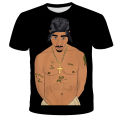 Hip Hop Singer Tupac Amaru Shakur Men 3D Graphic T Shirts Summer Casual Figure Printed T-shirt Pullover Short Sleeve Women Tee. 
