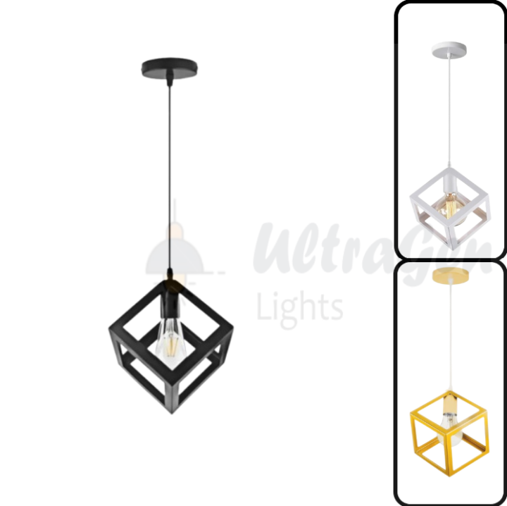 Multi colour Square Cube Hanging Light | Ceiling Light | Pendant Lamp for Home Decor | Stylish Ceiling & Pendant Lighting | Room lights | Led bulbs (Bulb Not Included)