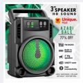 Pack of 2 Top-Quality Wireless Bluetooth Speaker Rgb - Mini Wireless Portable Bluetooth Speaker with Big Sound, High Bass & Woofer Home for Mobile, PC Computer & Laptop - Rechargeable Bluetooth Speakers support Memory Card, USB, FM Radio - By Unique Mall. 