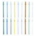 High Borosilicate Glass Borosilicate Heat Resistant Straws Good Light Transmission 9 Colors Big Eye Glass Straw Transparent. 