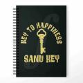 Key To Happiness Design Printed Notebook - University Notebooks  - Diary - Personalized. 