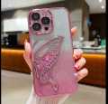 Butterfly Glitter Case with Camera borders for iPhone 11/11 Pro/11 Pro Max/12 Pro/12 Pro Max/13 Pro Max/14 Pro Max/15/15 Pro/15 Pro Max. 